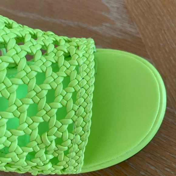 NEW Circus by Sam Edelman Women 8 Wasabi  Heeled Sandals Neon Green Retro Groove - Picture 8 of 9